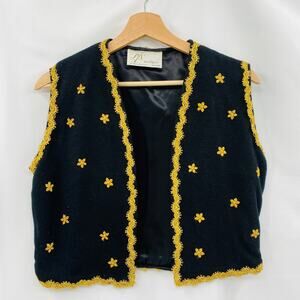 Vintage black & gold embellished vest